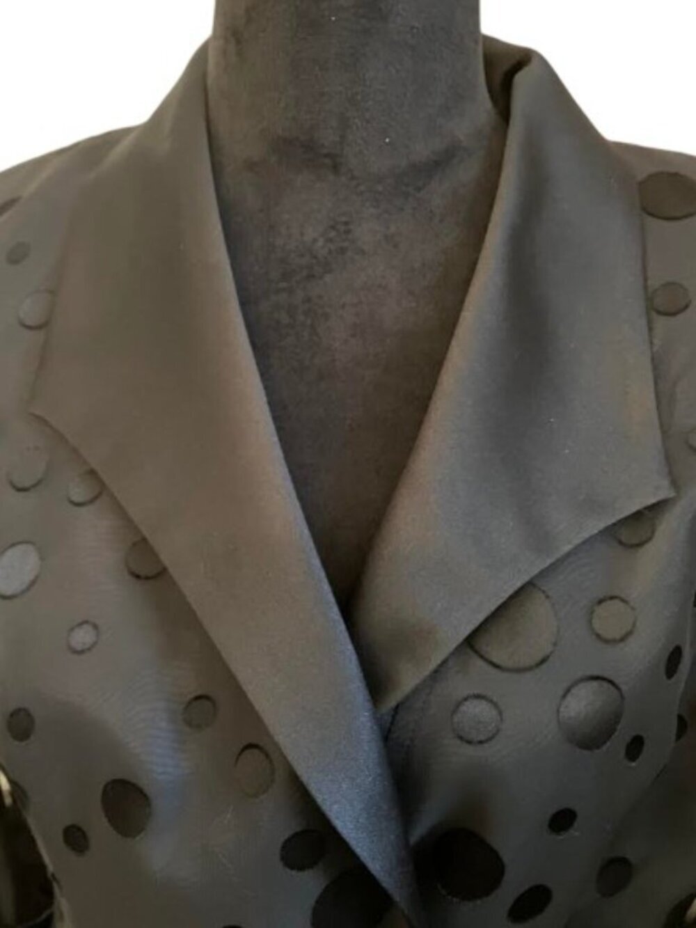Alex Evenings Vintage 1990s Black Polka Dot Blazer with Sheer Sleeves Medium EUC - Picture 3 of 11